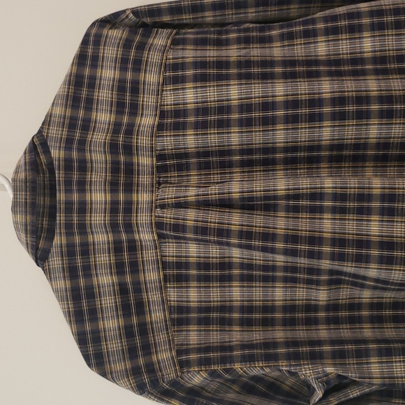 TIMBERLAND Shirt Button Down Black Yellow Stripe Long Sleeve Men's Size La - Picture 9 of 9